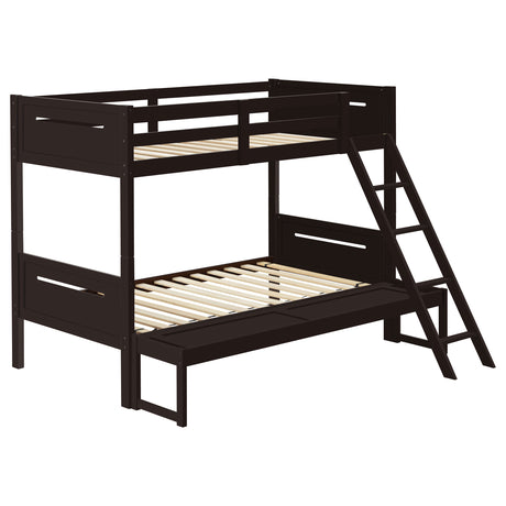 Littleton Espresso Wood Twin Over Full Bunk Bed