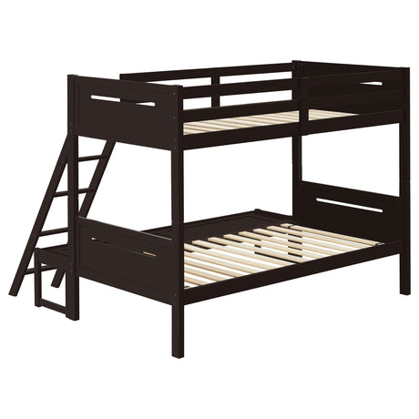 Littleton Espresso Wood Twin Over Full Bunk Bed