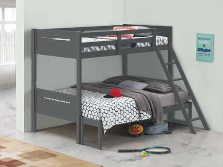 Littleton Grey Wood Twin Over Full Bunk Bed
