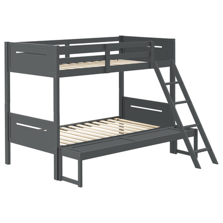 Littleton Grey Wood Twin Over Full Bunk Bed