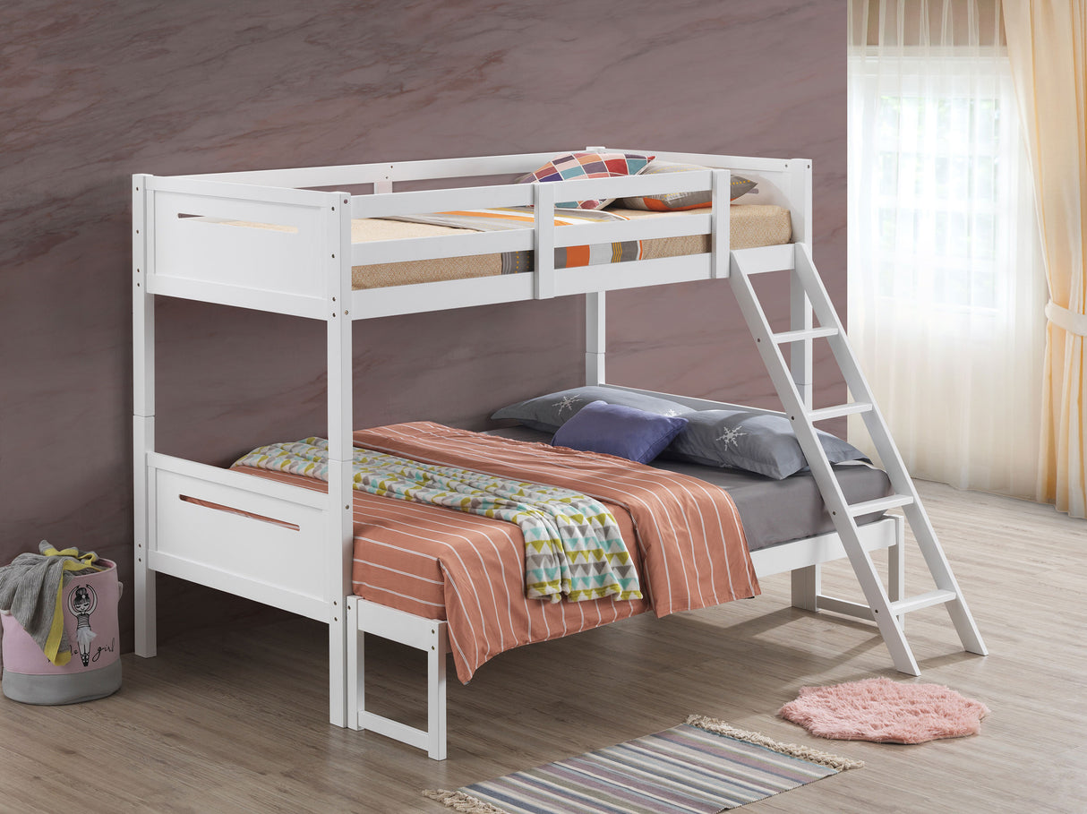 Littleton White Wood Twin Over Full Bunk Bed