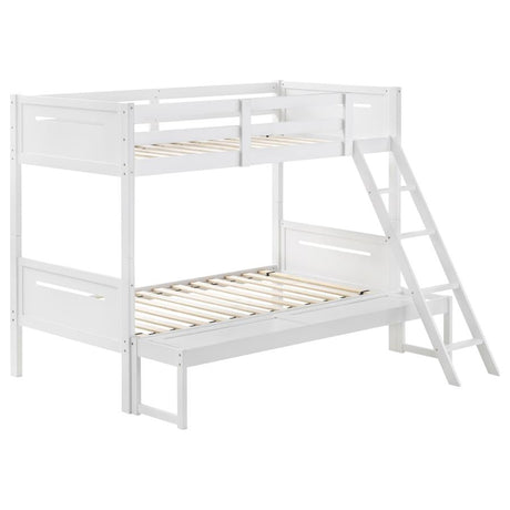 Littleton White Wood Twin Over Full Bunk Bed