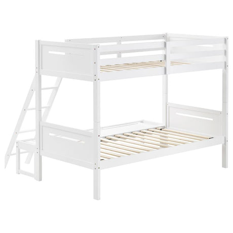 Littleton White Wood Twin Over Full Bunk Bed