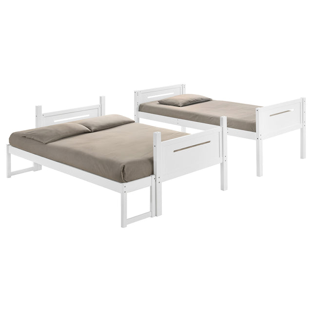Littleton White Wood Twin Over Full Bunk Bed
