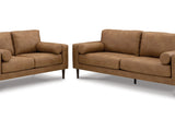 Telora Caramel Sofa And Loveseat
