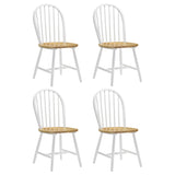 Cinder Windsor Side Chairs Natural Brown And White (Set Of 4)