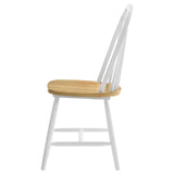 Cinder Windsor Side Chairs Natural Brown And White (Set Of 4)