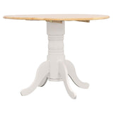 Allison White Round 40-Inch Drop Leaf Extension Dining Table