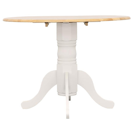 Allison White Round 40-Inch Drop Leaf Extension Dining Table