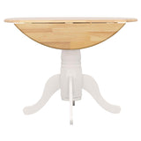 Allison White Round 40-Inch Drop Leaf Extension Dining Table