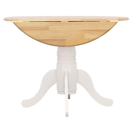 Allison White Round 40-Inch Drop Leaf Extension Dining Table