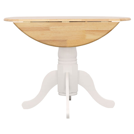 Allison White Round 40-Inch Drop Leaf Extension Dining Table
