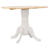 Allison White Round 40-Inch Drop Leaf Extension Dining Table