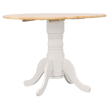 Allison White Round 40-Inch Drop Leaf Extension Dining Table