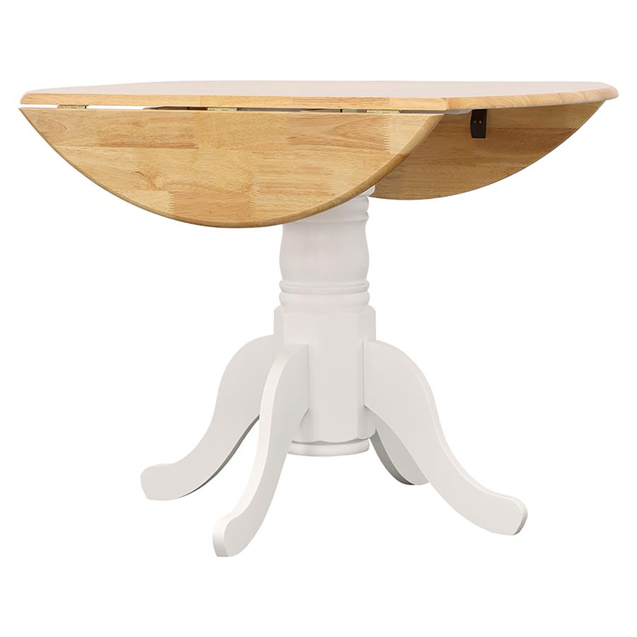 Allison White Round 40-Inch Drop Leaf Extension Dining Table