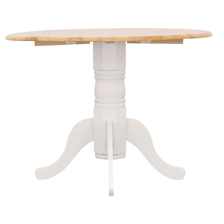 Allison White Round 40-Inch Drop Leaf Extension Dining Table
