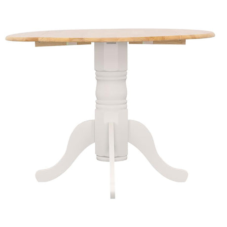 Allison White Round 40-Inch Drop Leaf Extension Dining Table