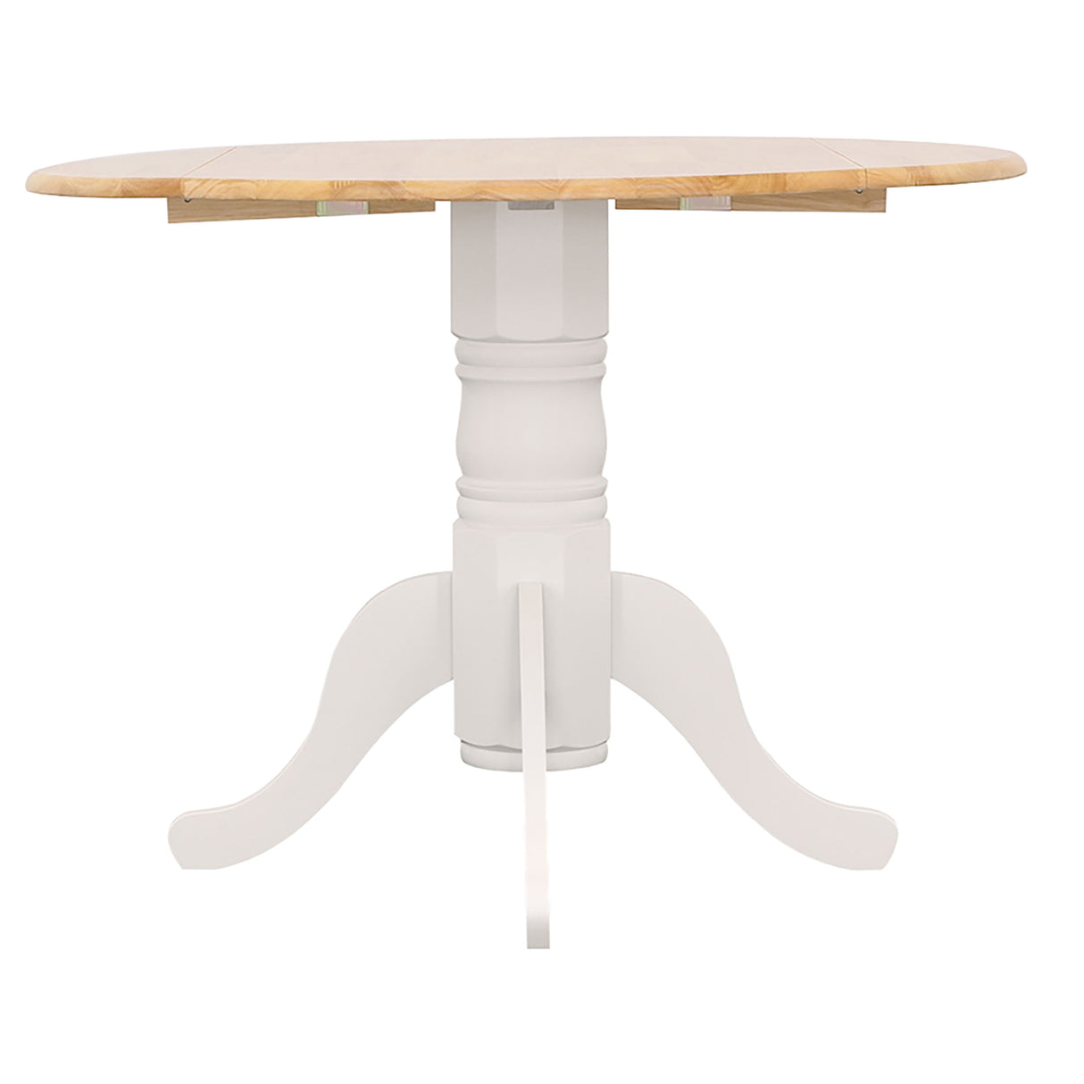 Allison White Round 40-Inch Drop Leaf Extension Dining Table