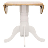Allison White Round 40-Inch Drop Leaf Extension Dining Table