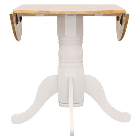 Allison White Round 40-Inch Drop Leaf Extension Dining Table