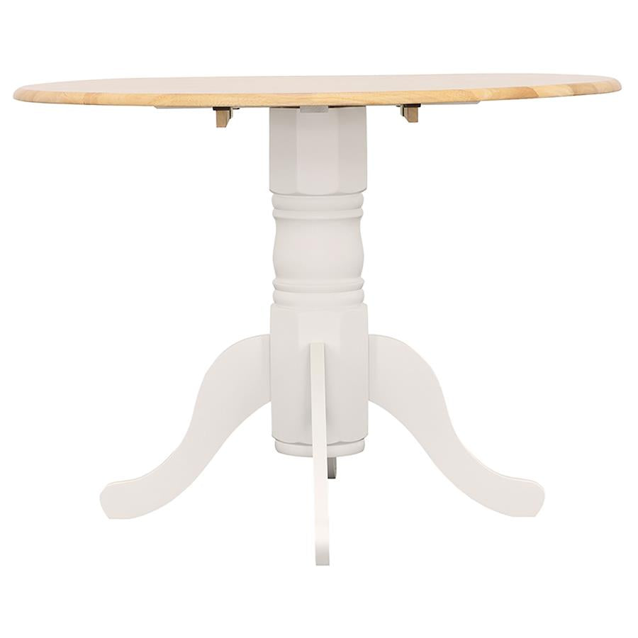 Allison White Round 40-Inch Drop Leaf Extension Dining Table
