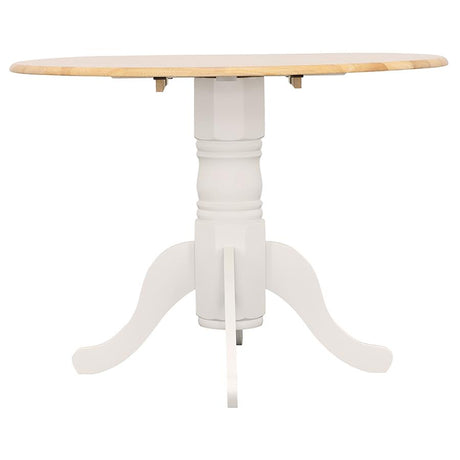 Allison White Round 40-Inch Drop Leaf Extension Dining Table