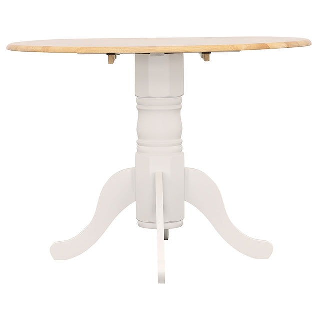 Allison White Round 40-Inch Drop Leaf Extension Dining Table