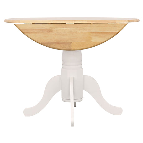 Allison White Round 40-Inch Drop Leaf Extension Dining Table