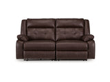 Punch Up Walnut 2-Piece Power Reclining Sectional Loveseat