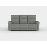 Edition Gray Power Double Lay Flat Reclining Sofa With Headrests And Usb Ports