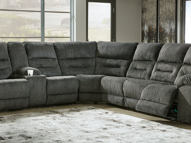 Nettington Smoke 4-Piece Power Reclining Sectional