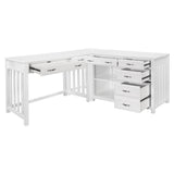Blanche White 3Pc Corner Desk (Desk+Corner+Credenza)