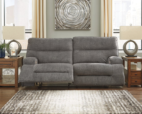 Coombs Charcoal Power Reclining Sofa