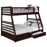 Ashton Twin Over Full 2-Drawer Bunk Bed Cappuccino