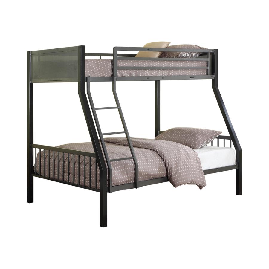Meyers Twin Over Full Metal Bunk Bed Black And Gunmetal