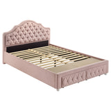 Ashleigh Pink 44-Inch Upholstered Full Storage Platform Bed
