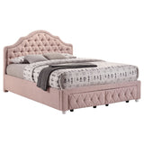 Ashleigh Pink 44-Inch Upholstered Full Storage Platform Bed