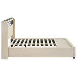 Madison Cream Upholstered Led Full Storage Platform Bed