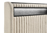 Madison Cream Upholstered Led Twin Storage Platform Bed