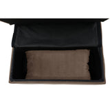 Garrell Brown Velvet Lift Top Storage Bench with Pull-out Bed