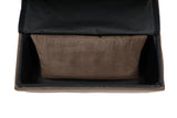 Garrell Brown Velvet Lift Top Storage Bench with Pull-out Bed