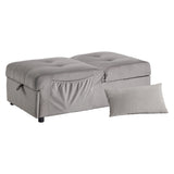Garrell Brownish Gray Velvet Lift Top Storage Bench with Pull-out Bed
