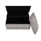 Garrell Brownish Gray Velvet Lift Top Storage Bench with Pull-out Bed