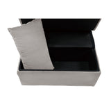 Garrell Brownish Gray Velvet Lift Top Storage Bench with Pull-out Bed