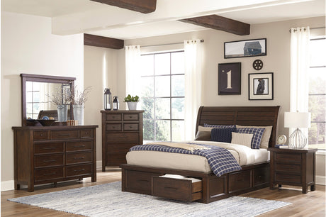 Logandale Queen Platform Bed With Footboard Storage