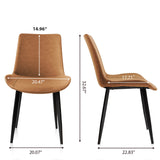 PU Leather Dining Chair with Metal Legs