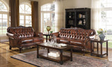 Victoria Tufted Back Loveseat Tri-Tone And Brown