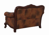 Victoria Tufted Back Loveseat Tri-Tone And Brown
