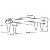 Chad Upholstered Bench With Hairpin Legs Dark Blue