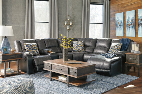 Nantahala Slate 6-Piece Reclining Sectional With Chaise